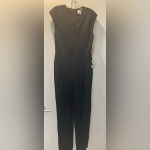 New with tags NWT Artelier Nicole Miller black sleeveless jumpsuit size 8